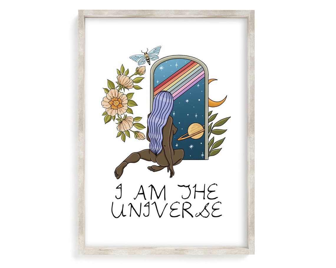 Feminine Universe Celestial Female Body Art Print
