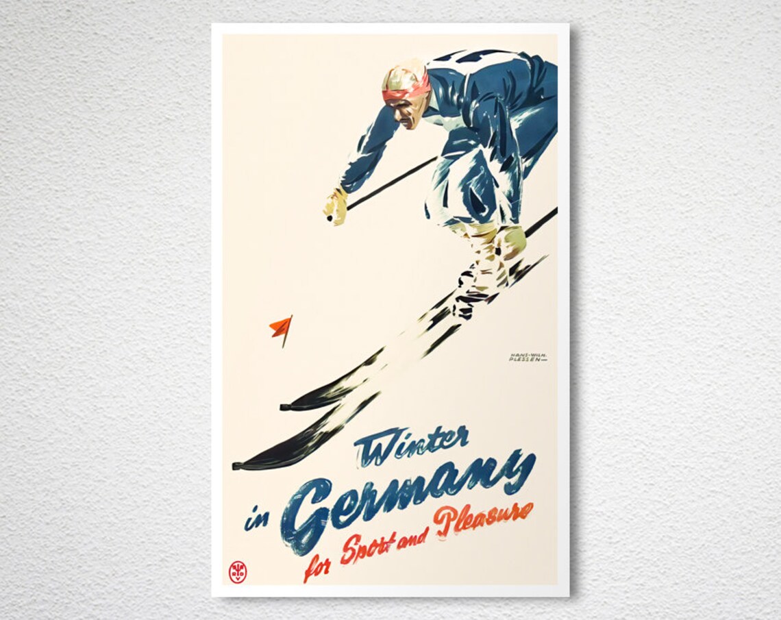 Winter in Germany for Sport and Pleasure Vintage Ski Racing Poster - Image 2