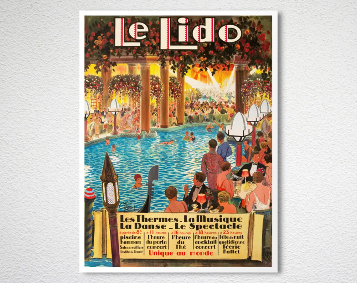 Le Lido Thermes Music Dance Spectacle Paris Nightclub Art Print - Image 2