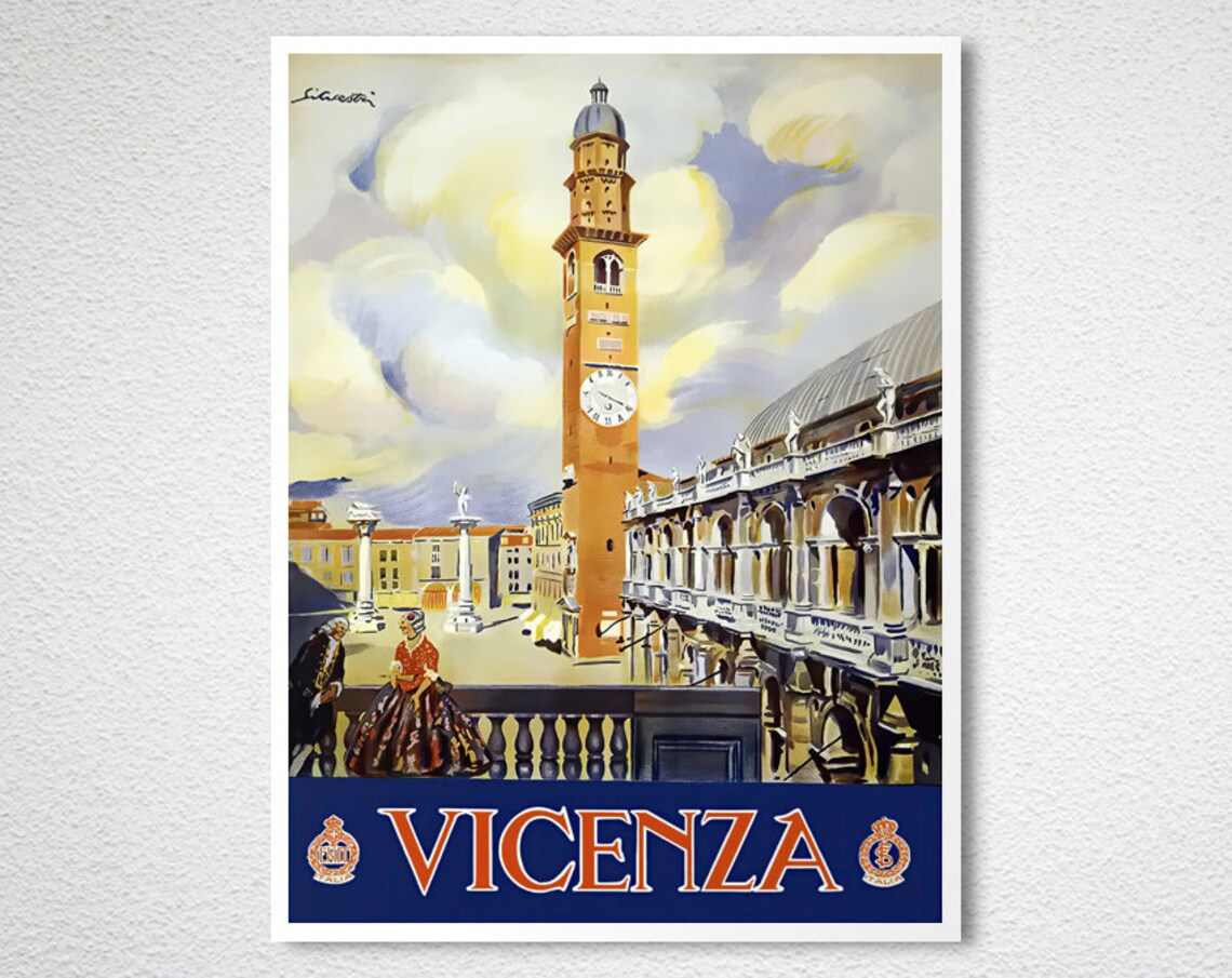 Vicenza Basilica Palladiana Vintage Travel Poster - Image 2