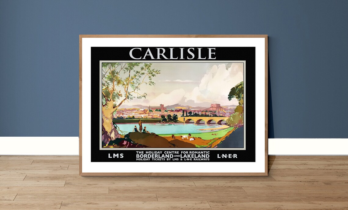 Carlisle Holiday Centre Romantic Vintage Travel Poster