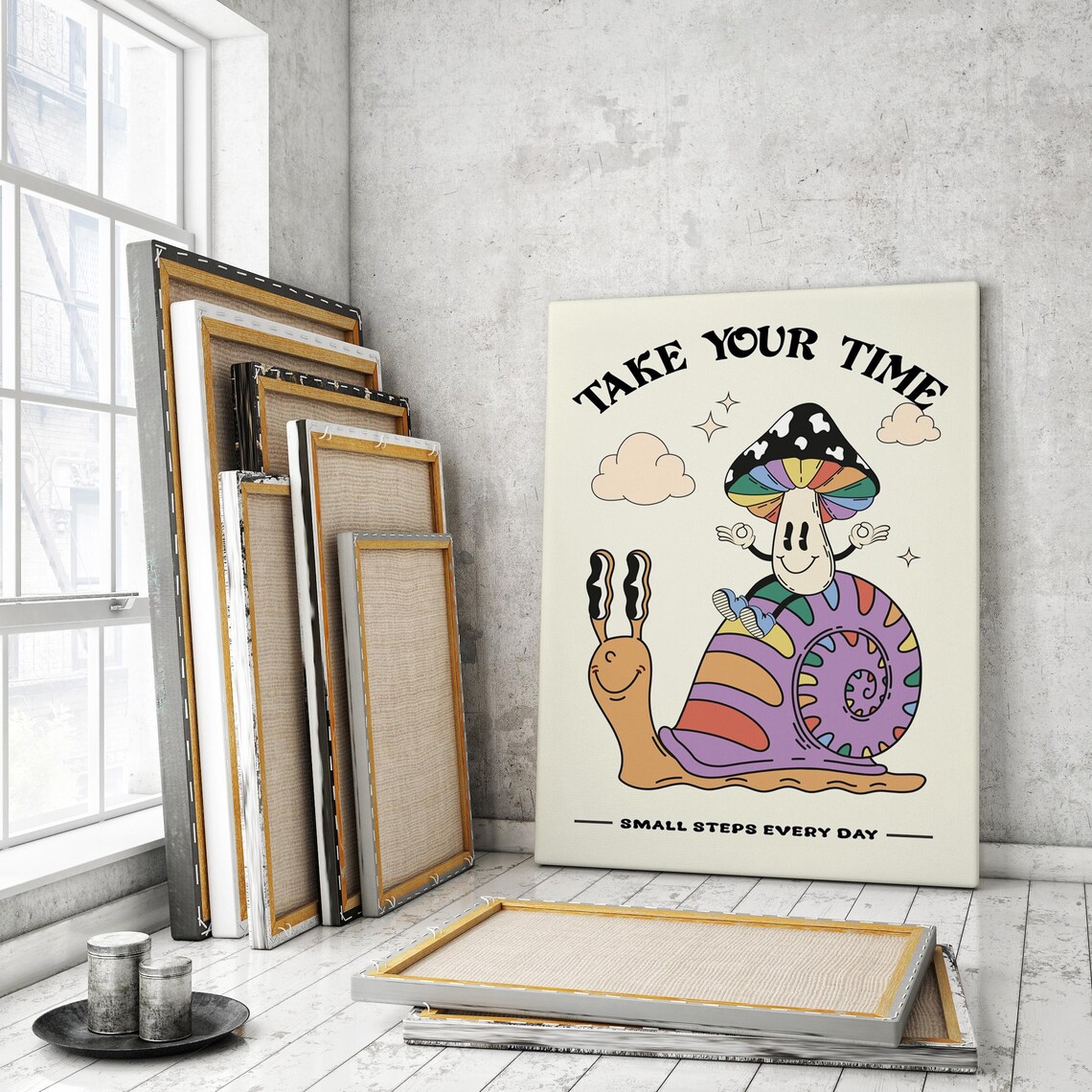 Take Your Time Retro Motivational Quote Poster - Image 2