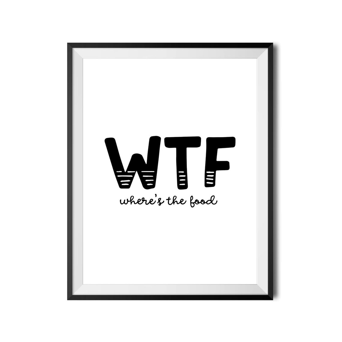 WTF Wheres The Food Funny Kitchen Poster Rustic Bold Humor Decor Sign - Image 3
