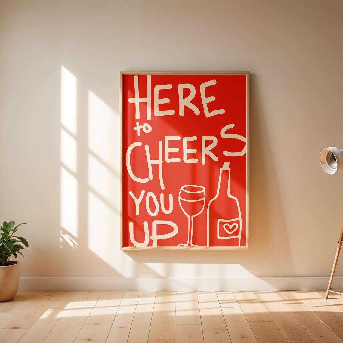 Here To Cheers You Up Bar Cart Cocktail Poster - Image 2
