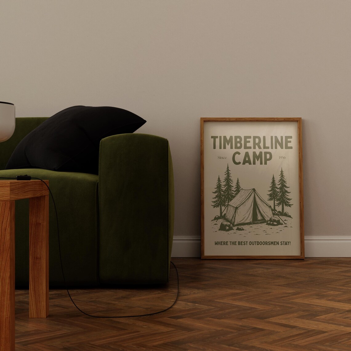 Camping Vintage Poster, Retro Adventure Illustration