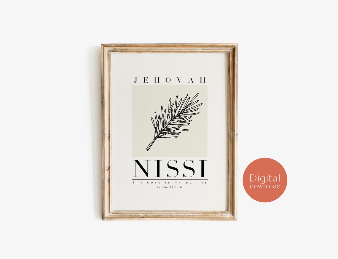 Jehovah Nissi The Lord Is My Banner Exodus 17 Pine Art Print - Image 6