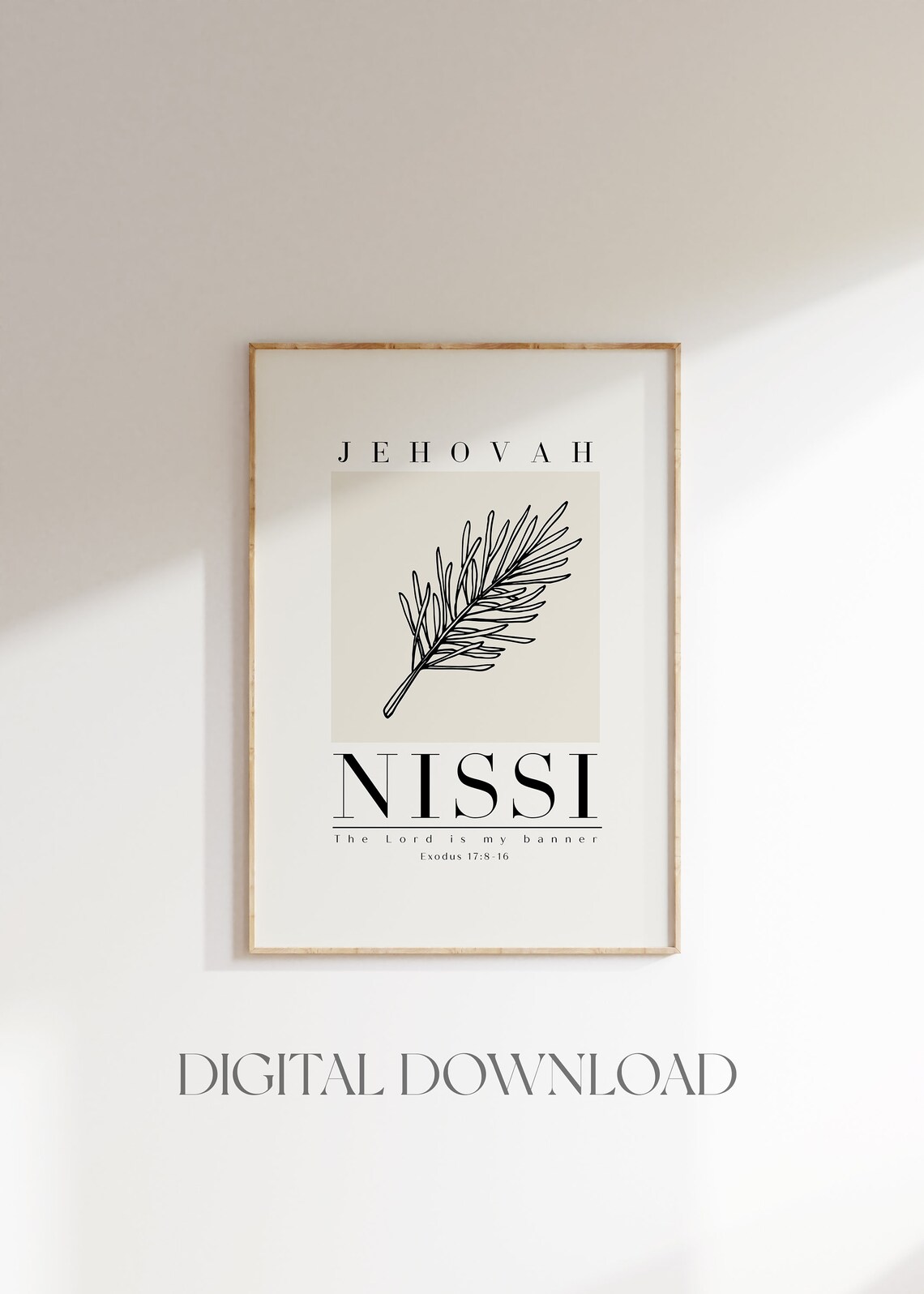 Jehovah Nissi The Lord Is My Banner Exodus 17 Pine Art Print - Image 3