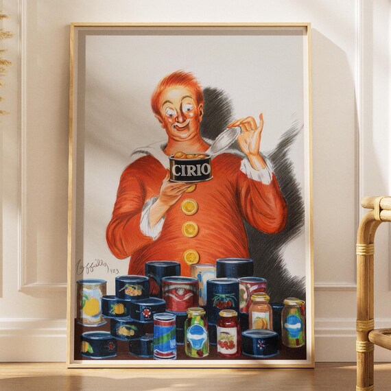 Cirio Vintage Italian Canned Fruit Advertisement Cappiello 1923 Retro Poster
