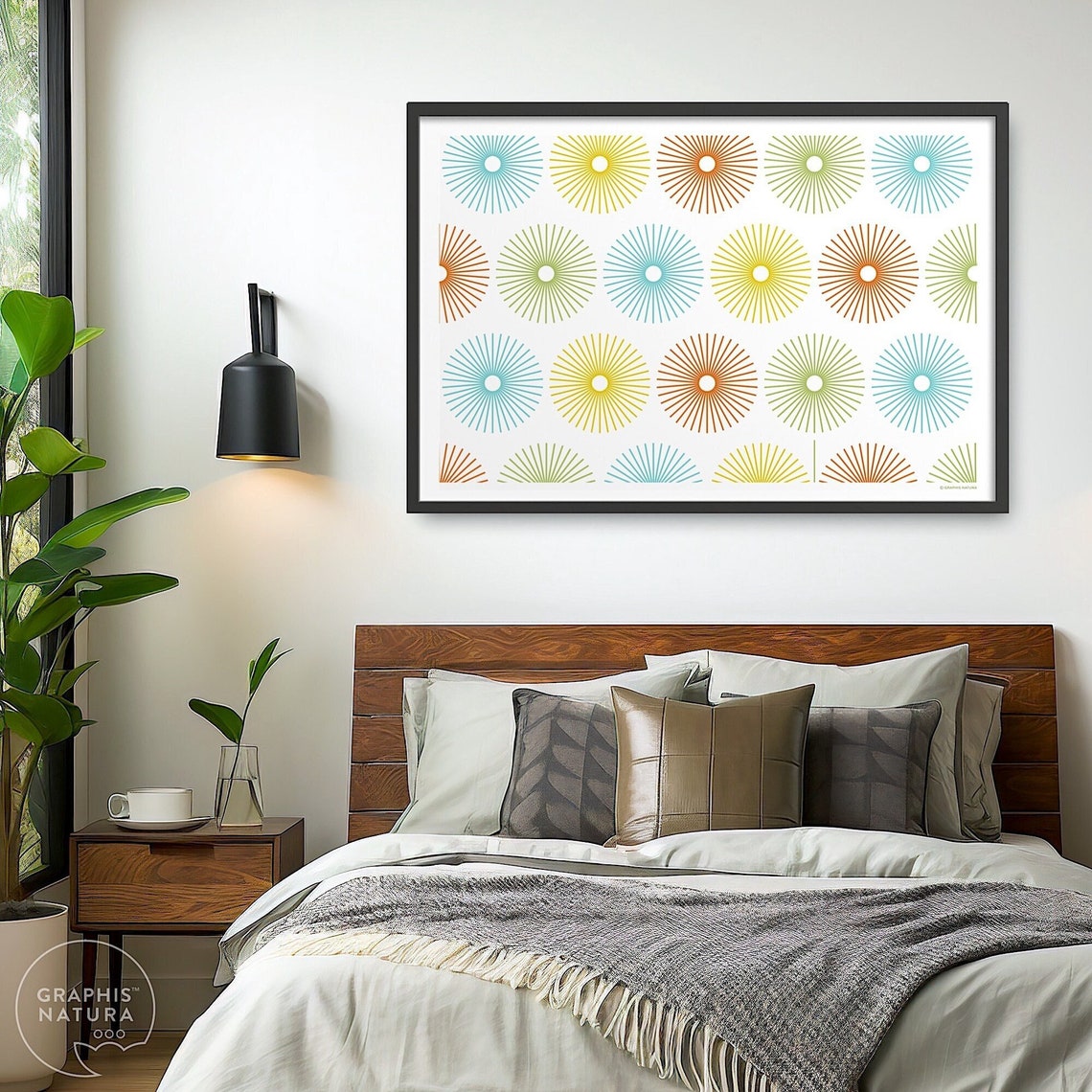 Minimalist Flower Art Print Colorful Modern Botanical Art Print Earth Tone Flower Wall Art Geometric Flower Poster Art Modern Decor