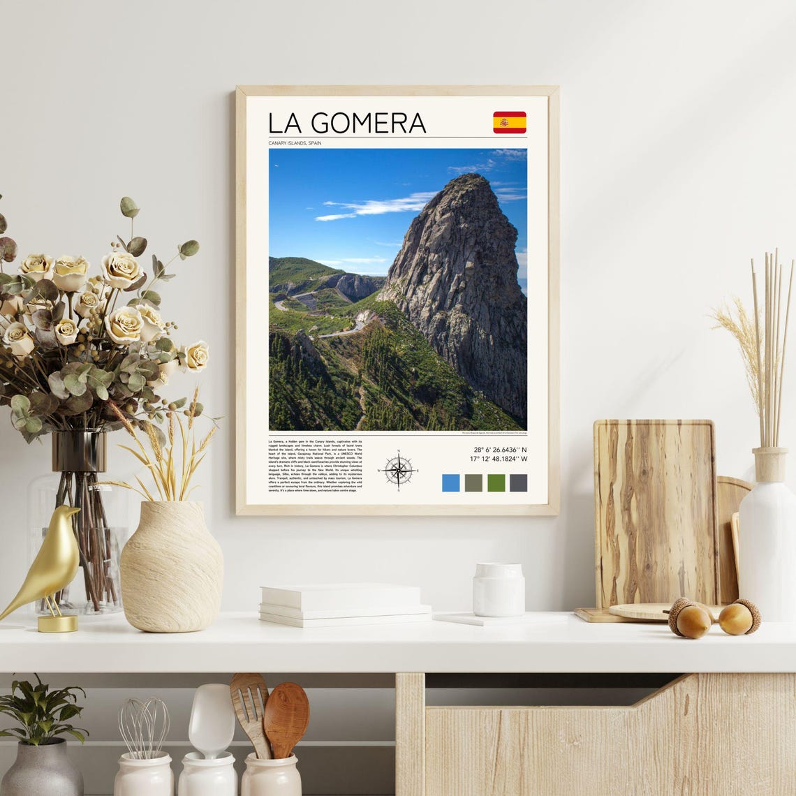 La Gomera Canary Islands Volcanic Rock Peak Mountain Scenic Poster - Image 2