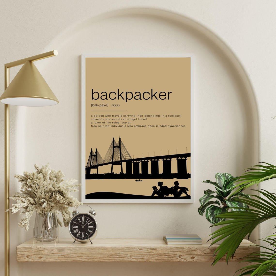 Backpacker Poster Backpacker Definition Print Custom Wall Art Quote Print Travel Wall Art Typography Wall Art Backpacking Travel Art - Image 3