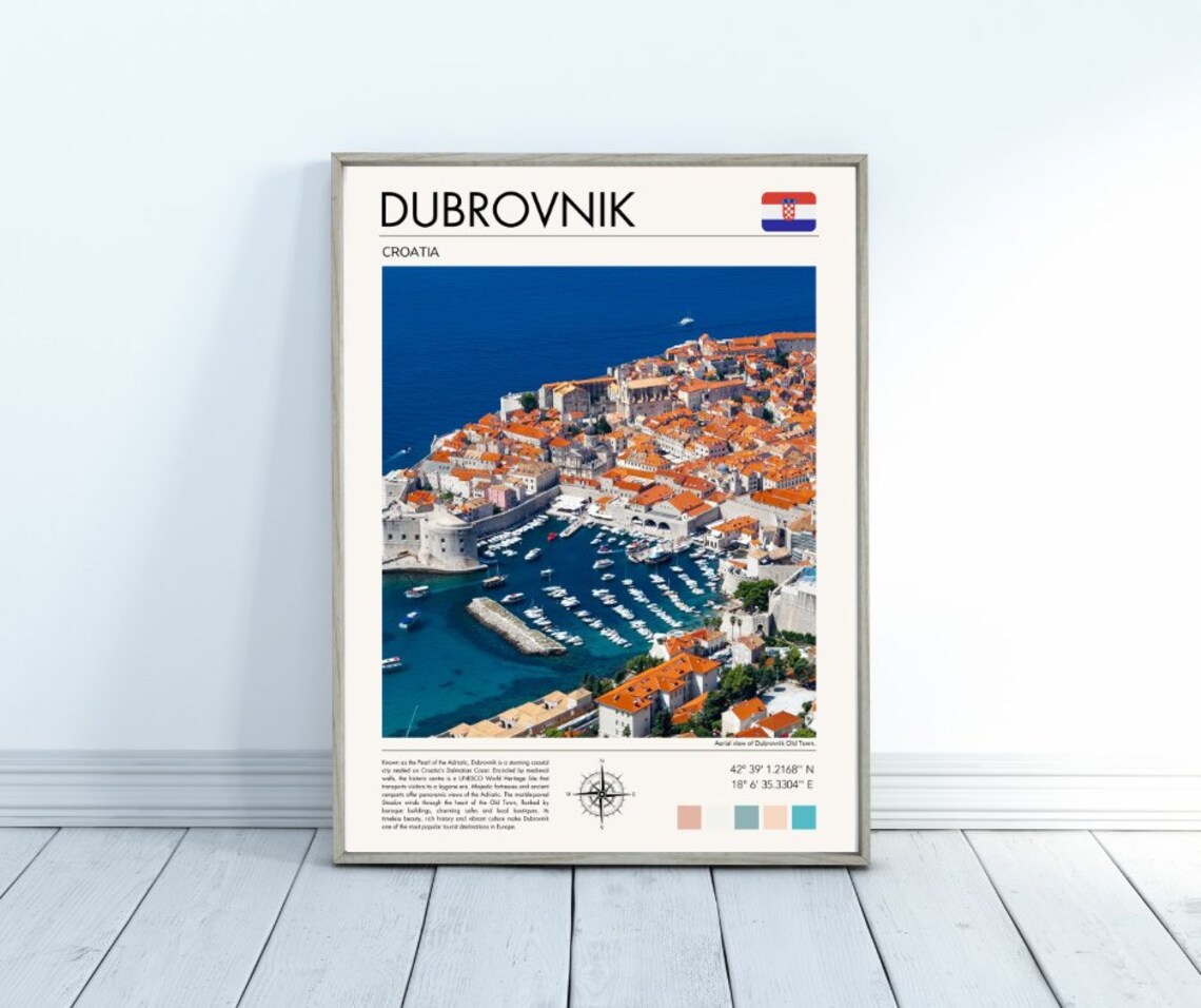 Dubrovnik Poster Dubrovnik Art Croatia Travel Print Dubrovnik Old Town Dubrovnik Wall Art Travel Photography Dubrovnik Gift - Image 5