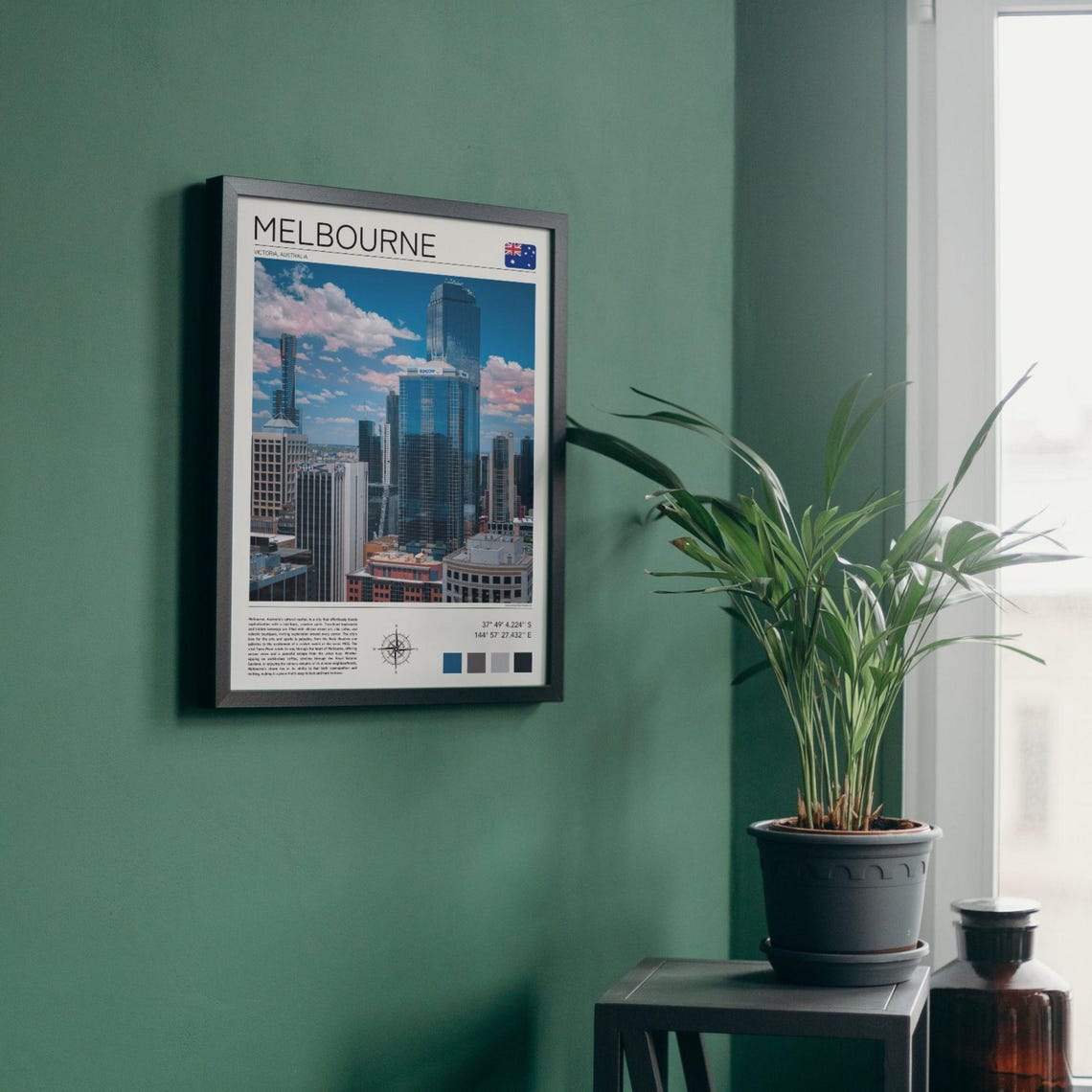 Melbourne Australia Skyline Towers Modern Cityscape Travel Poster - Image 4