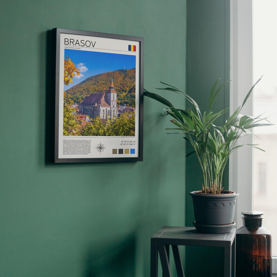 Brasov Romania Black Church Transylvania Autumn Mountain Town Poster - Image 3