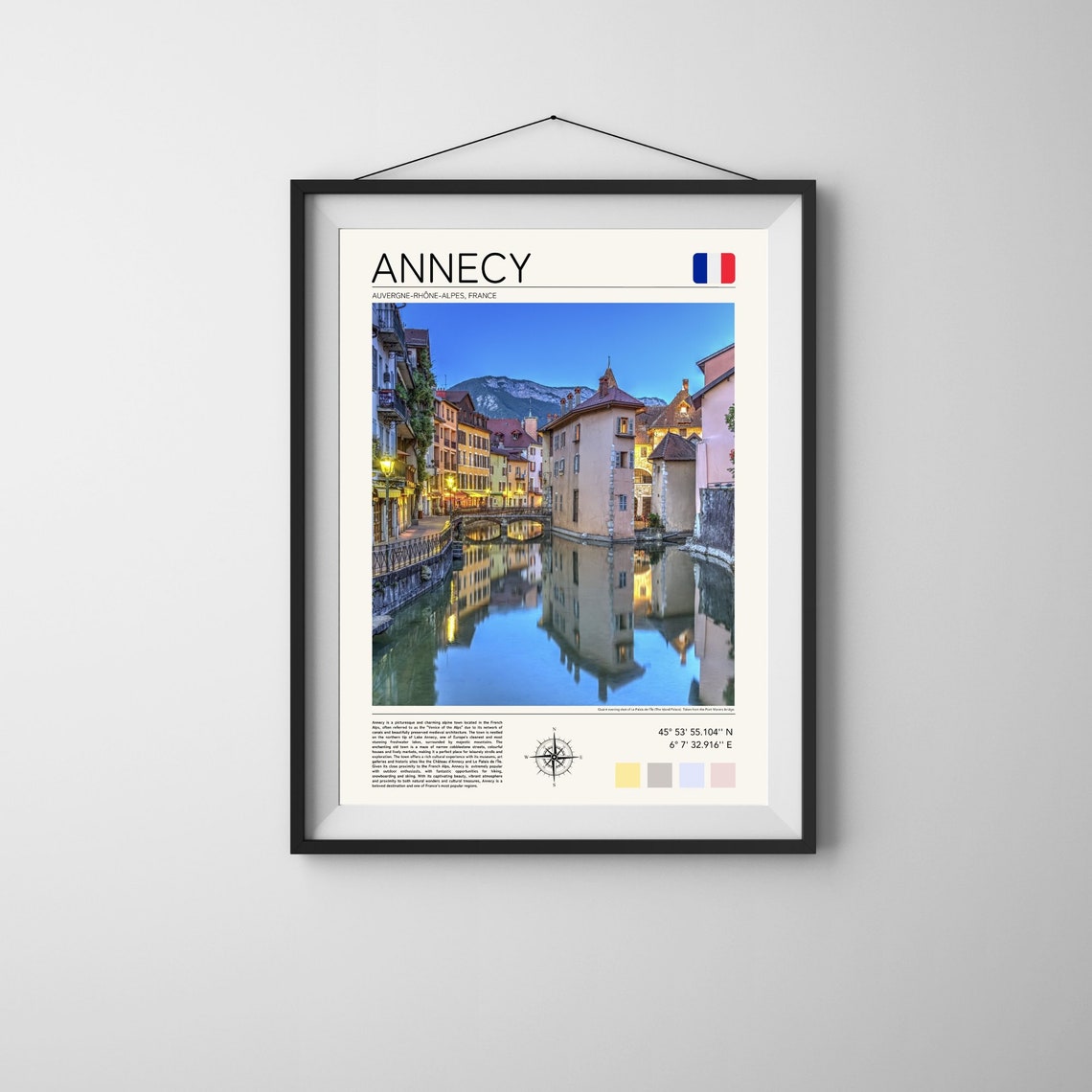Annecy Print France Poster Annecy Wall Art Annecy Poster Annecy France Annecy Travel Print Annecy Canal Print - Image 4