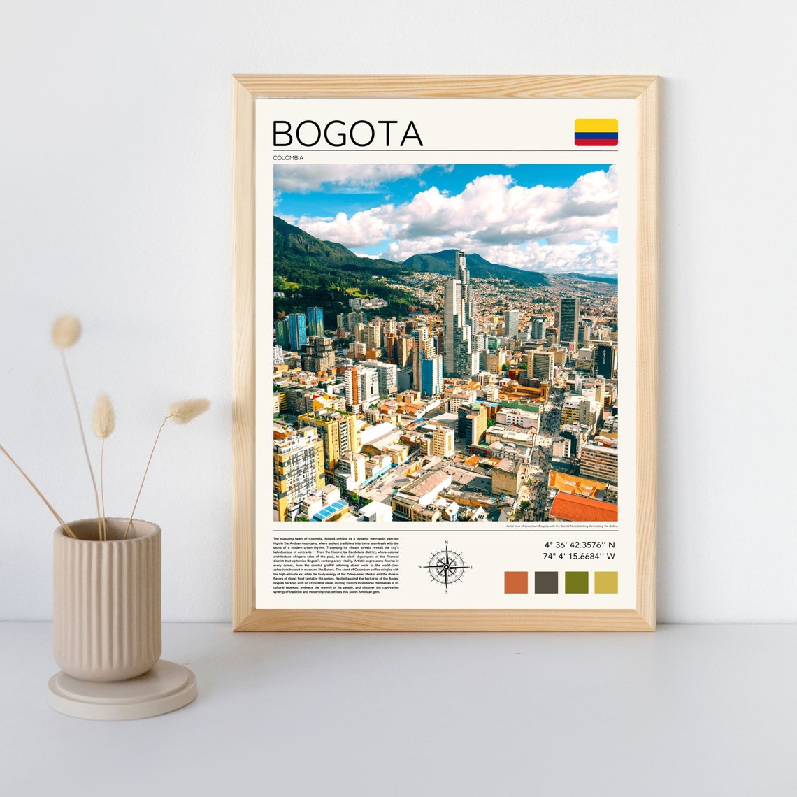 Bogota Colombia City Skyline Andes Mountains Cityscape Poster - Image 2