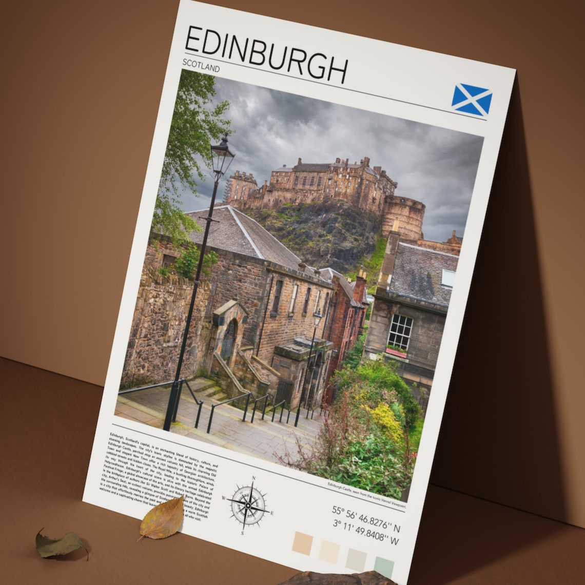 Edinburgh Scotland Castle Old Town Royal Mile Historic Travel Poster - Image 5