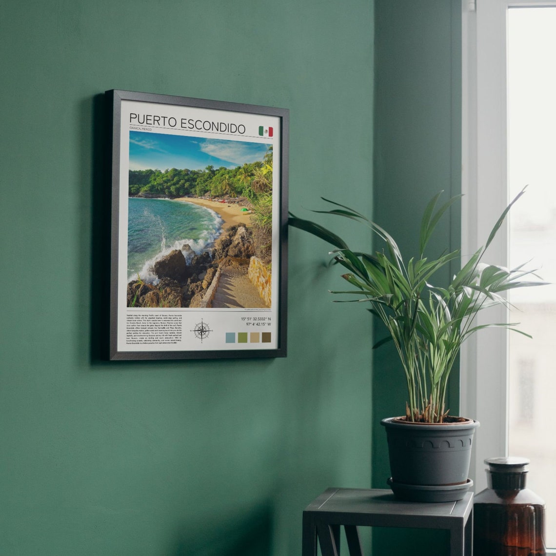 Puerto Escondido Mexico Golden Cove Surf Waves Pacific Coast Poster - Image 5