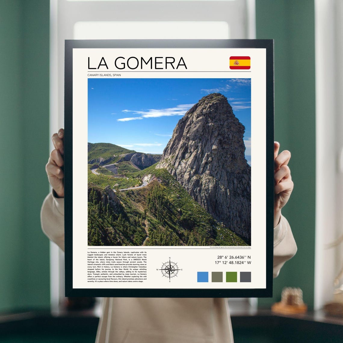 La Gomera Canary Islands Volcanic Rock Peak Mountain Scenic Poster - Image 3