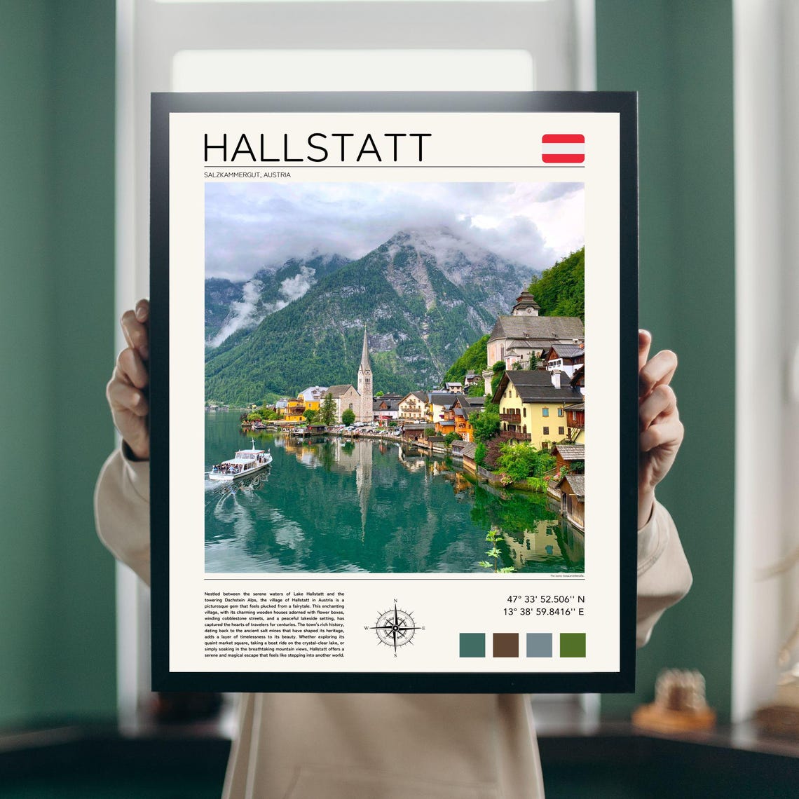 Hallstatt Austria Lakeside Village Alps Scenic Travel Poster - Image 3