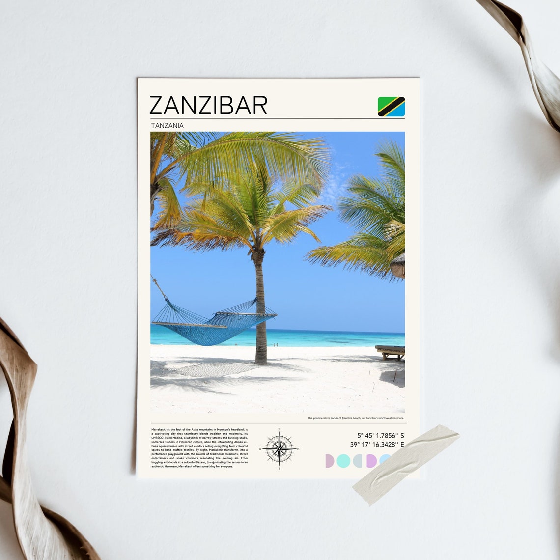 Zanzibar Poster Zanzibar Wall Art Tanzania Travel Print Zanzibar Gift Idea Africa Travel Art Zanzibar Beach African Beach Photography - Image 3