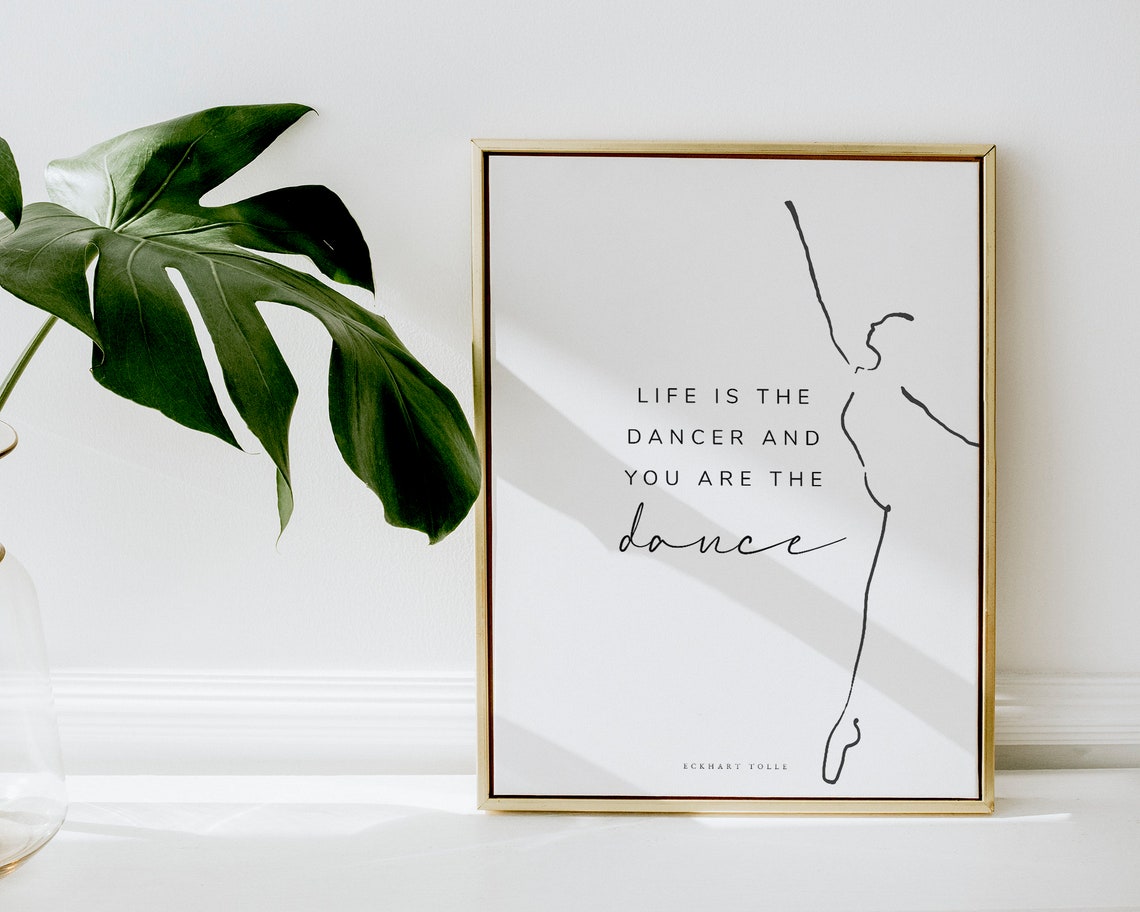 Eckhart Tolle Life Is the Dancer Dance Minimalist Line Art Print - Image 2