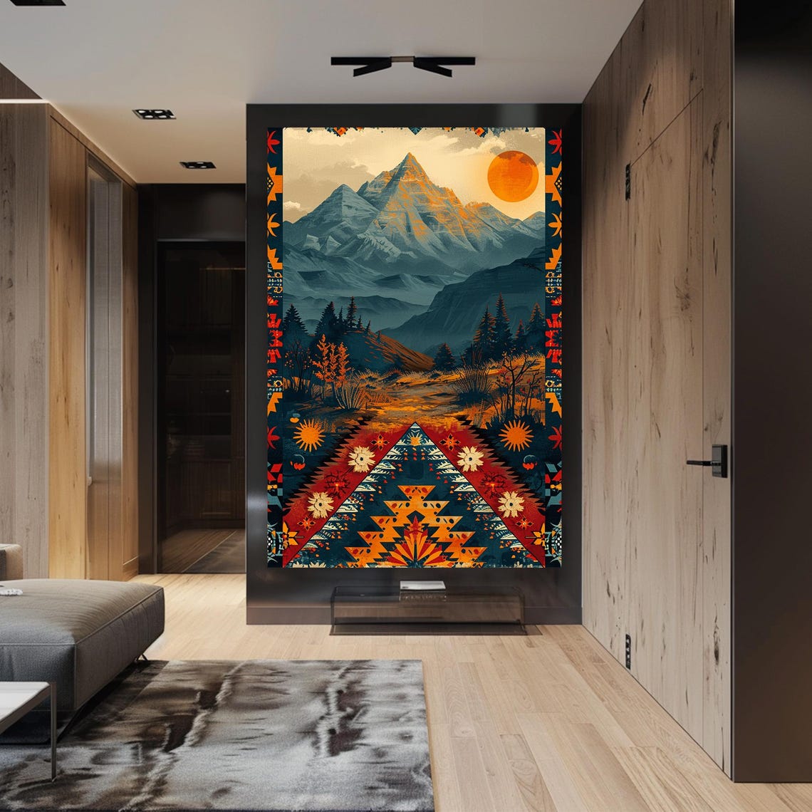 African Patterns Mountain Wall Decor Landscape Art Wall Hanging Extra Large Wall Art Print Wall Decor Housewarming Gift - Image 3
