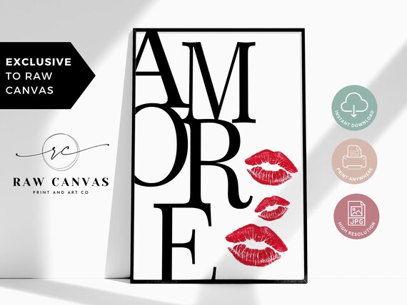 Amore Art, Modern Typography Love Decor