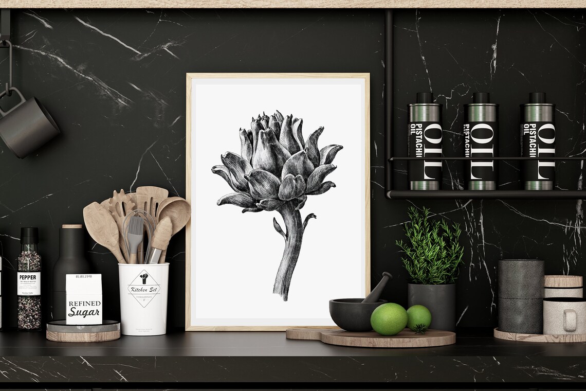 Vintage Botanical Artichoke, French Country Decor - Image 5