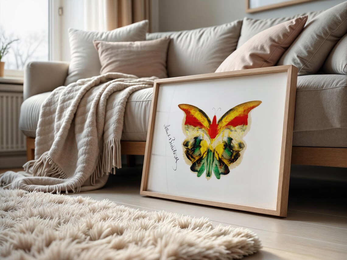 Yellow Butterfly Print, Vintage Botanical Art - Image 6