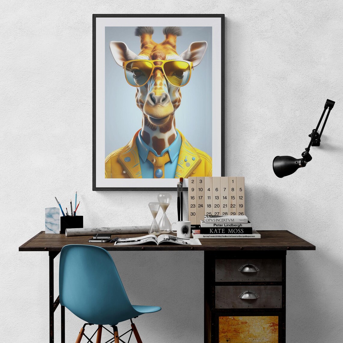 Giraffe Pop Art, Modern Office Decor Print - Image 6