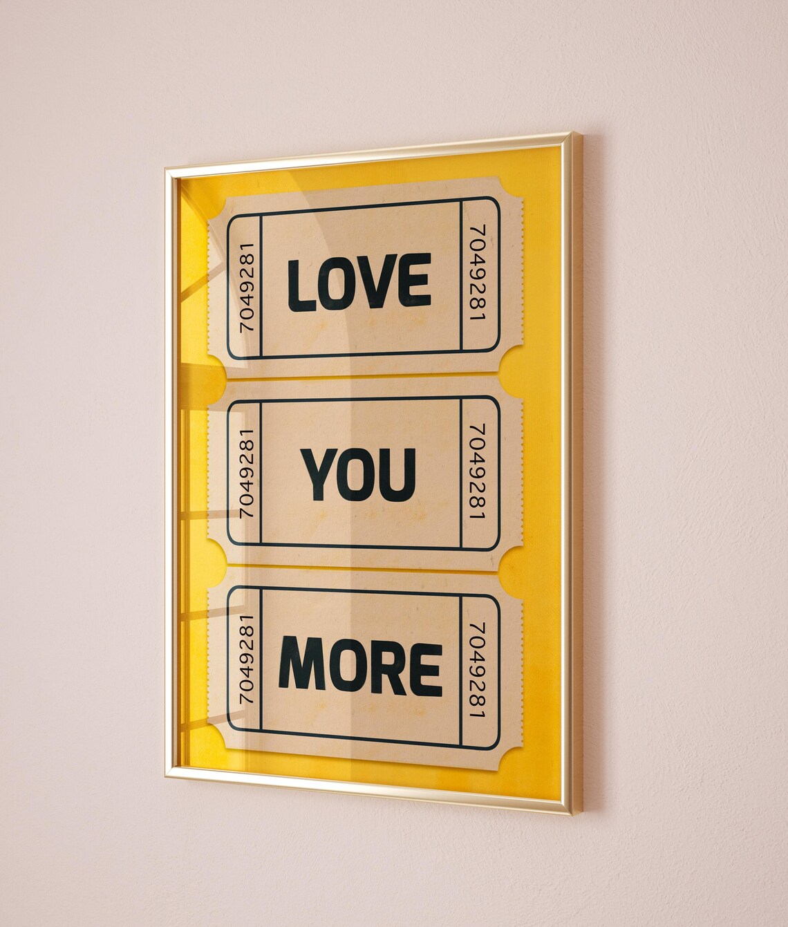 Retro Love Ticket, Vintage Trendy Love Gift Print