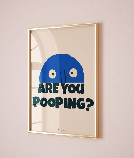 Funky Bathroom Art Print, Retro Toilet Humor