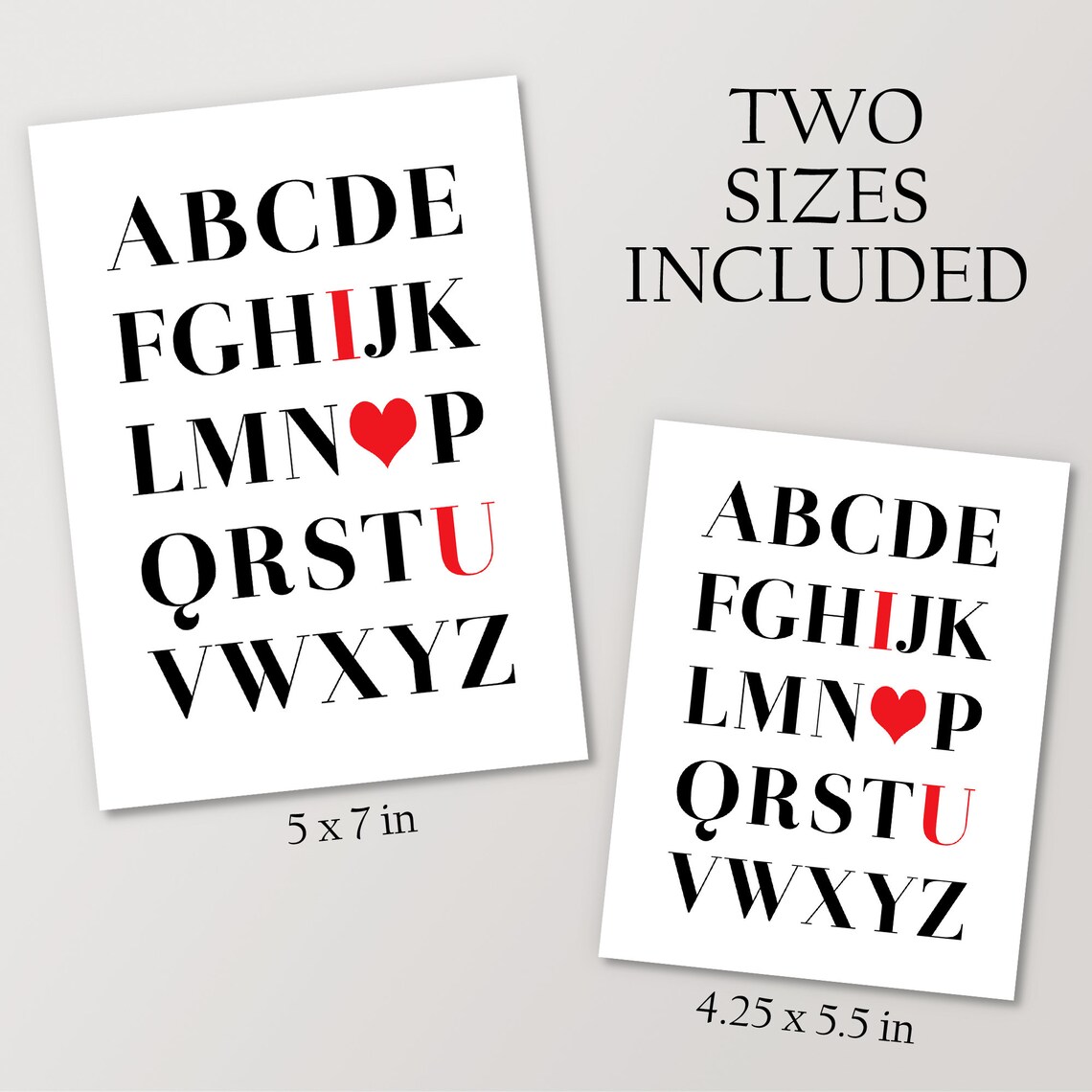 I Love You Alphabet Poster Abcs I Heart U Cute Card For Teacher Instant - Image 3