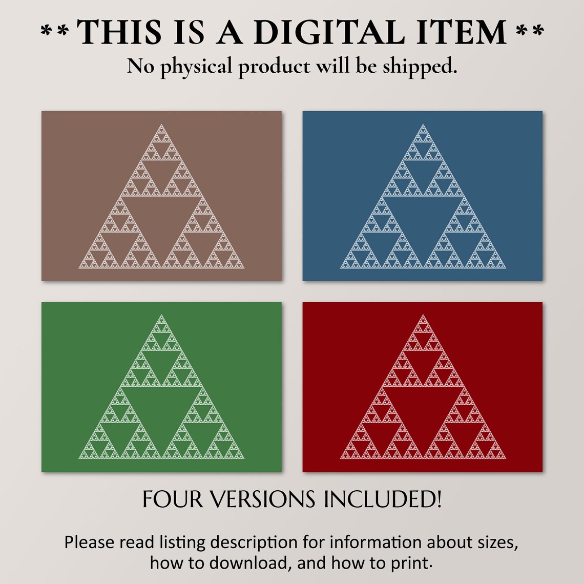 Sierpinski Triangle Fractal Art Print, Modern Science - Image 4