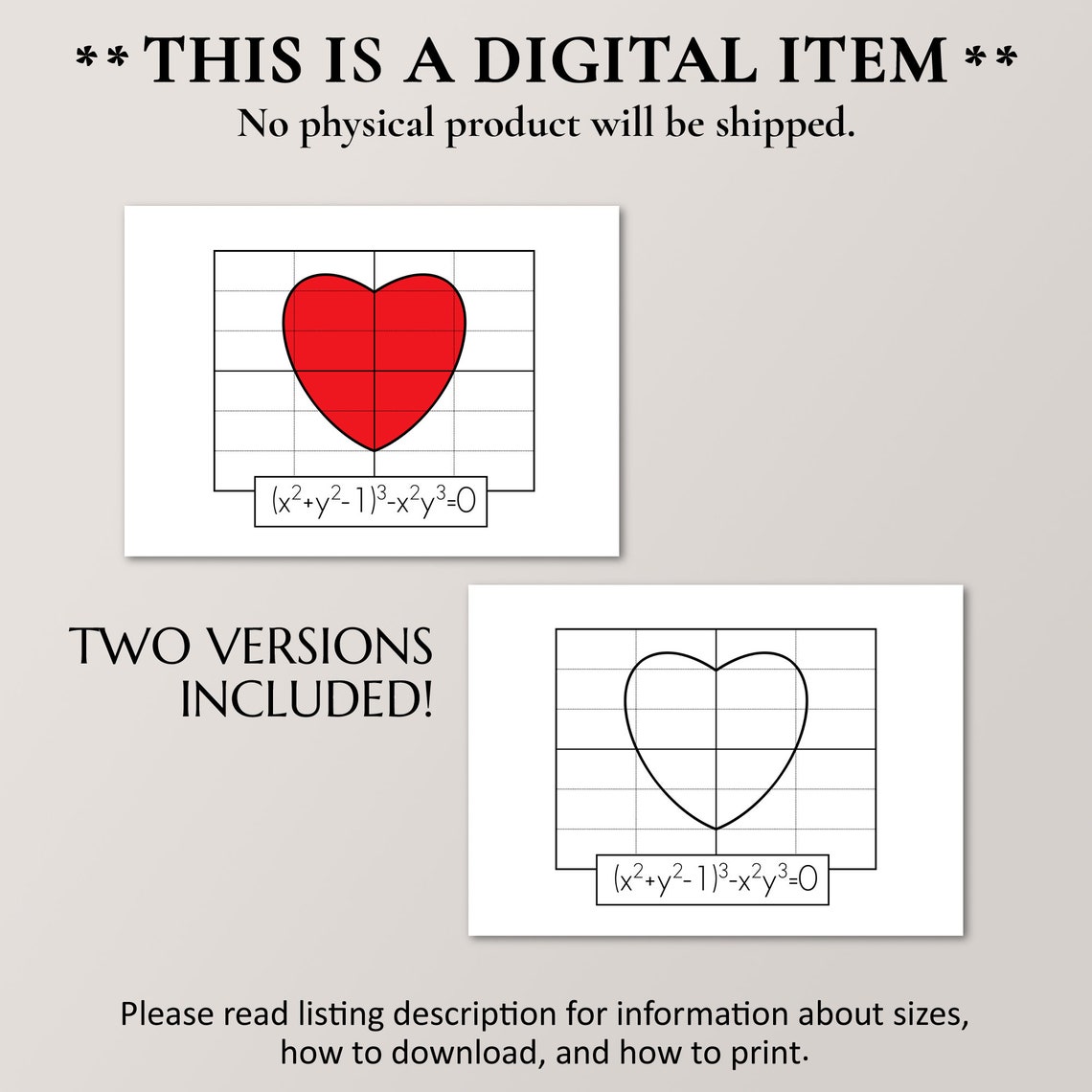 Heart Graph Equation Red Valentine Math Nerd Love Romance Art Print - Image 2