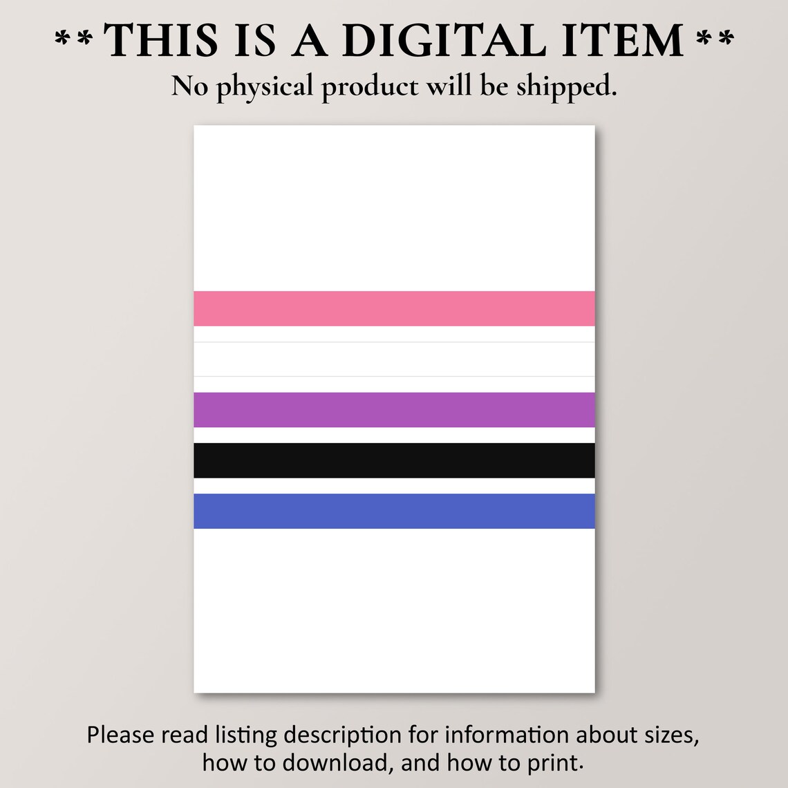 Genderfluid Pride Flag Colors Minimalist LGBTQ Identity Wall Poster - Image 4
