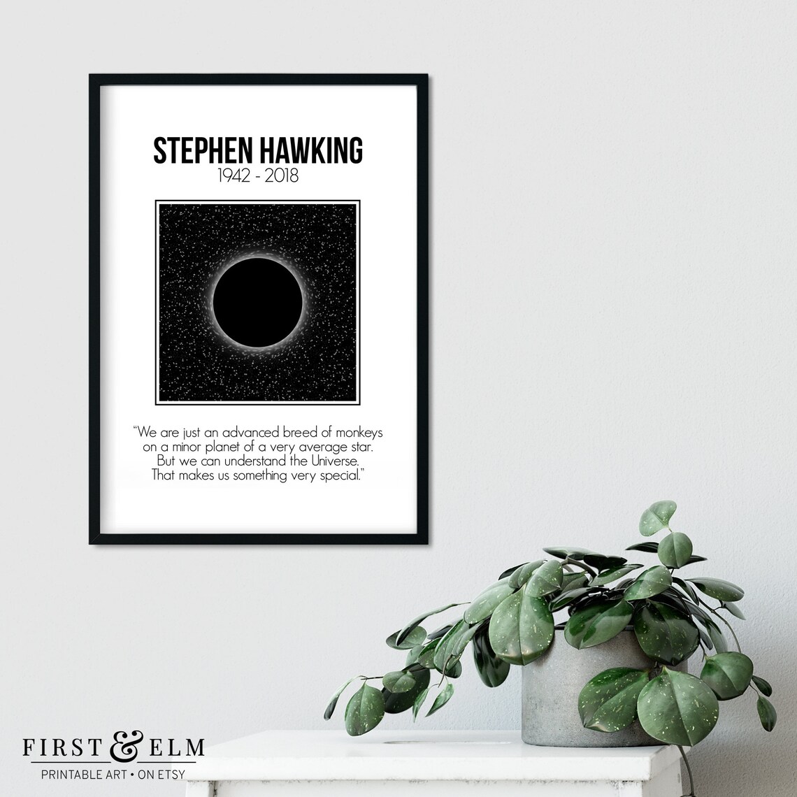 Stephen Hawking Black Hole Art Print, Scientist Decor - Image 3