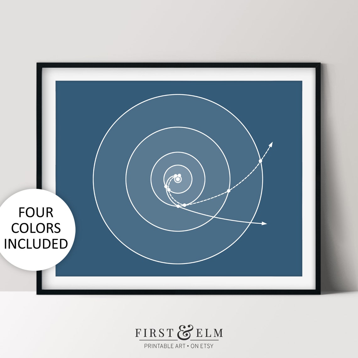 Voyager Trajectory Solar System Orbits Four Versions Space Poster - Image 2