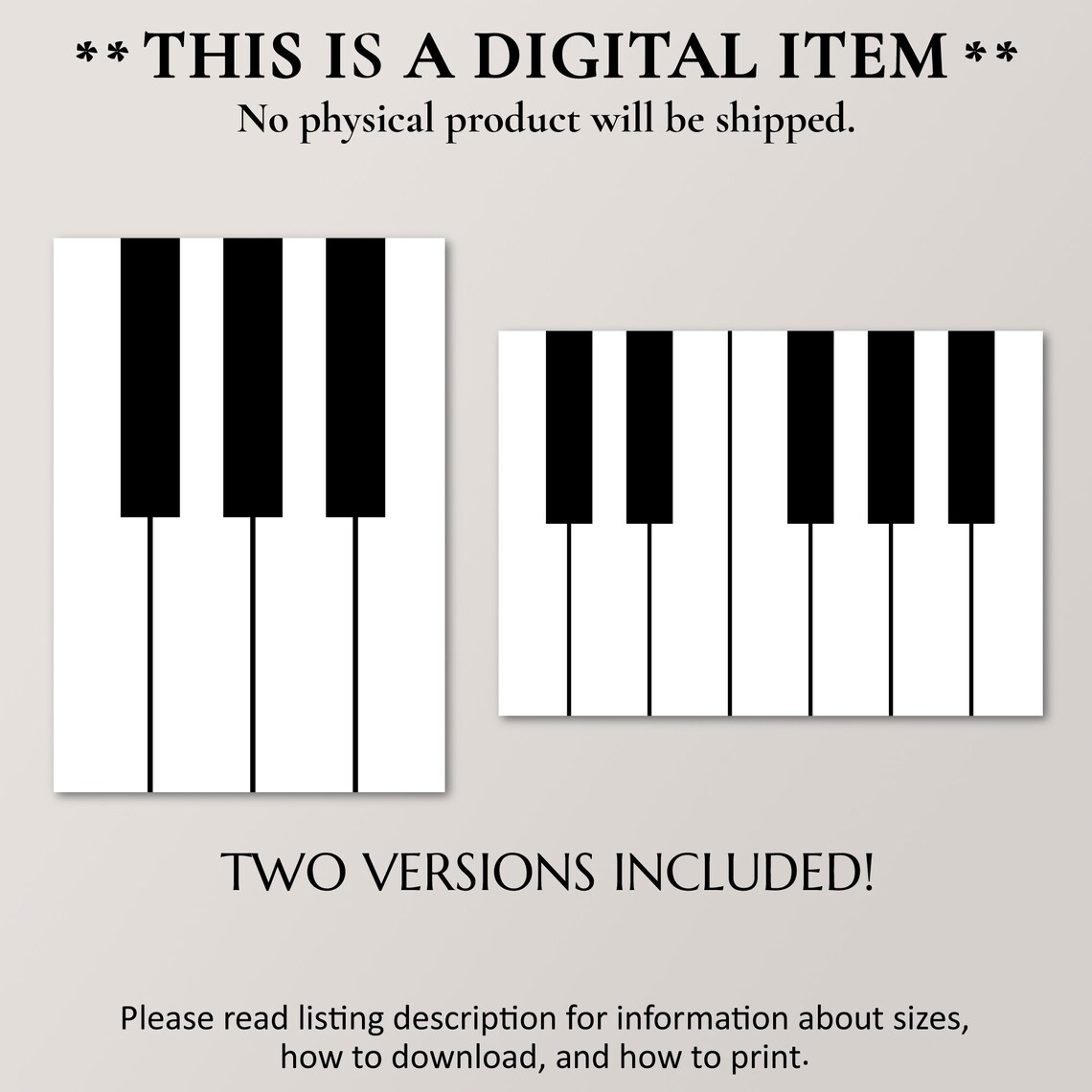 Minimalist Piano Keys Black and White Music Room Modern Art Poster - Image 4