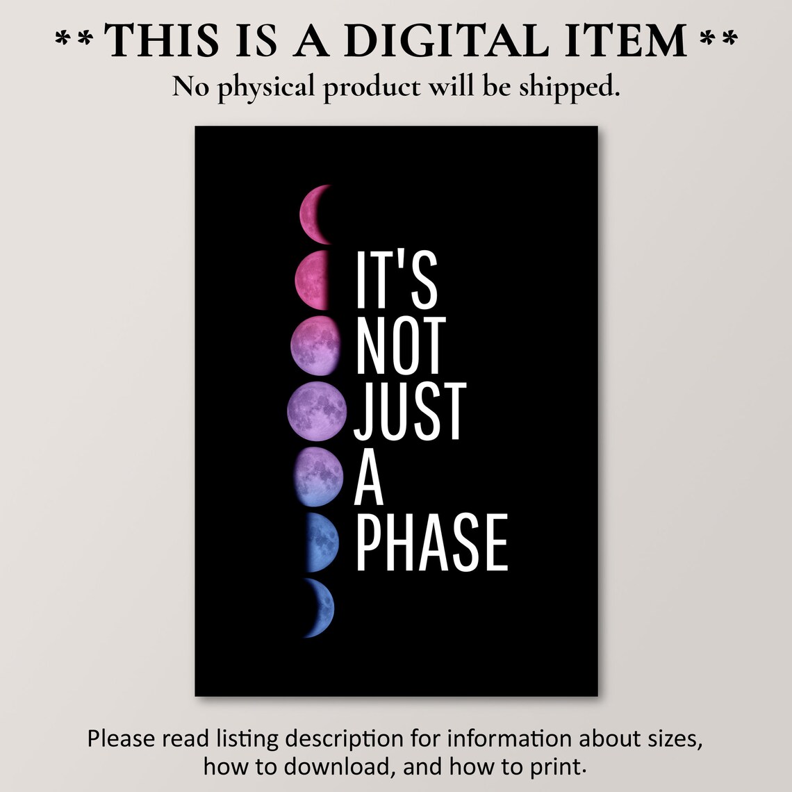 Bisexual Pride Art, Bi Flag Colors Poster Print - Image 2