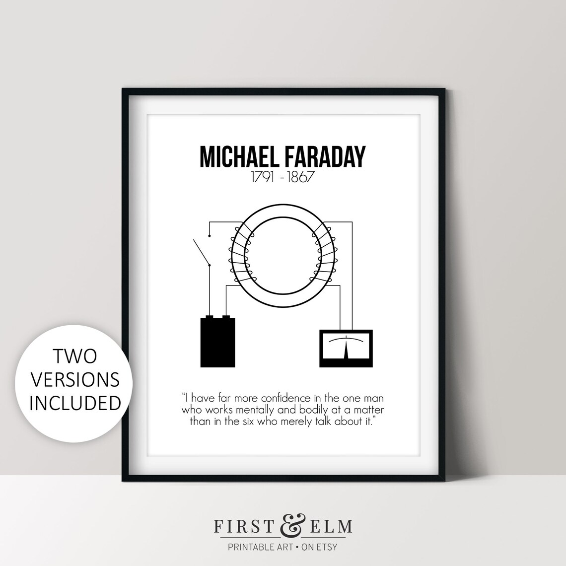 Michael Faraday Science Art Print, Famous Scientist