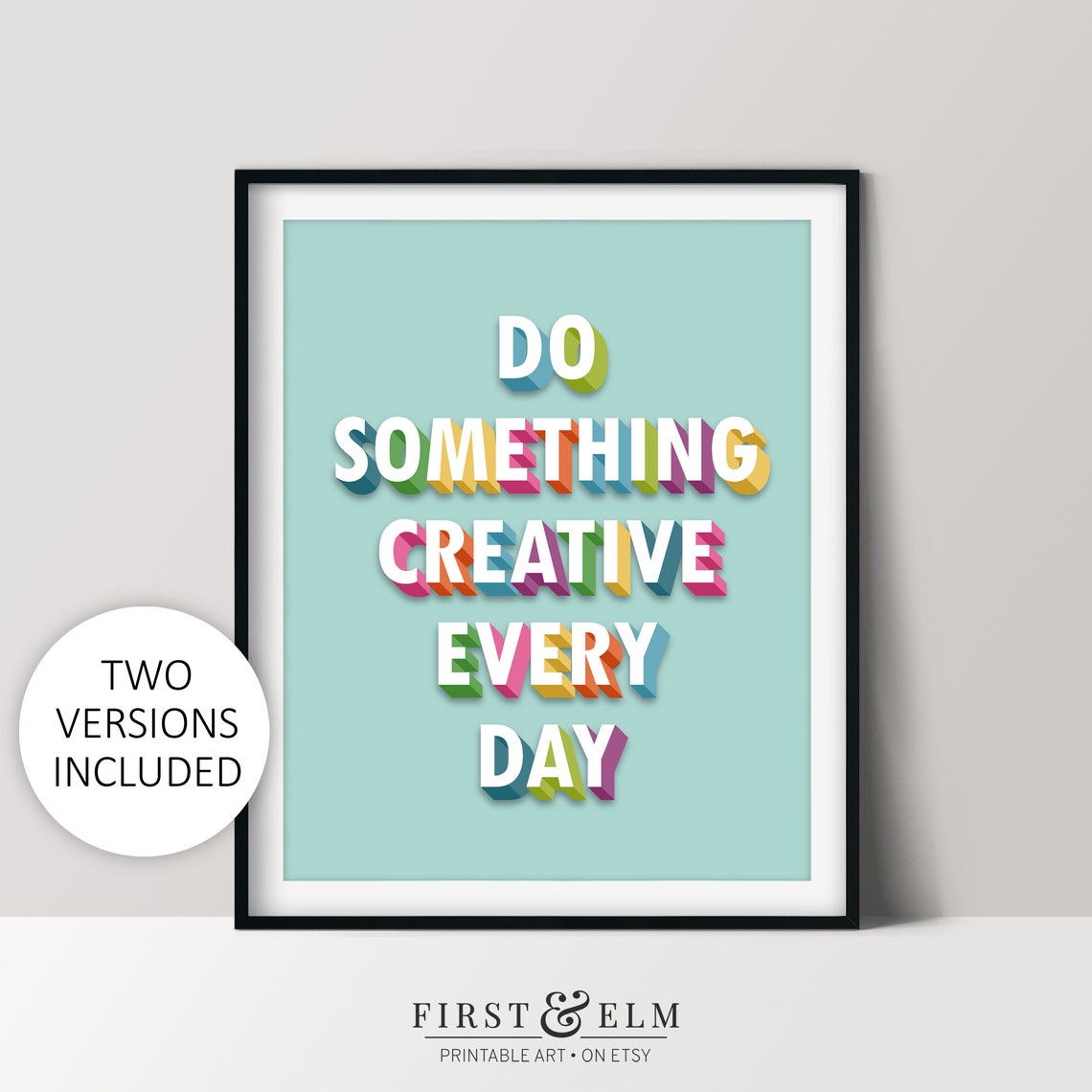 Do Something Creative Every Day Rainbow Craft Room Quote Poster