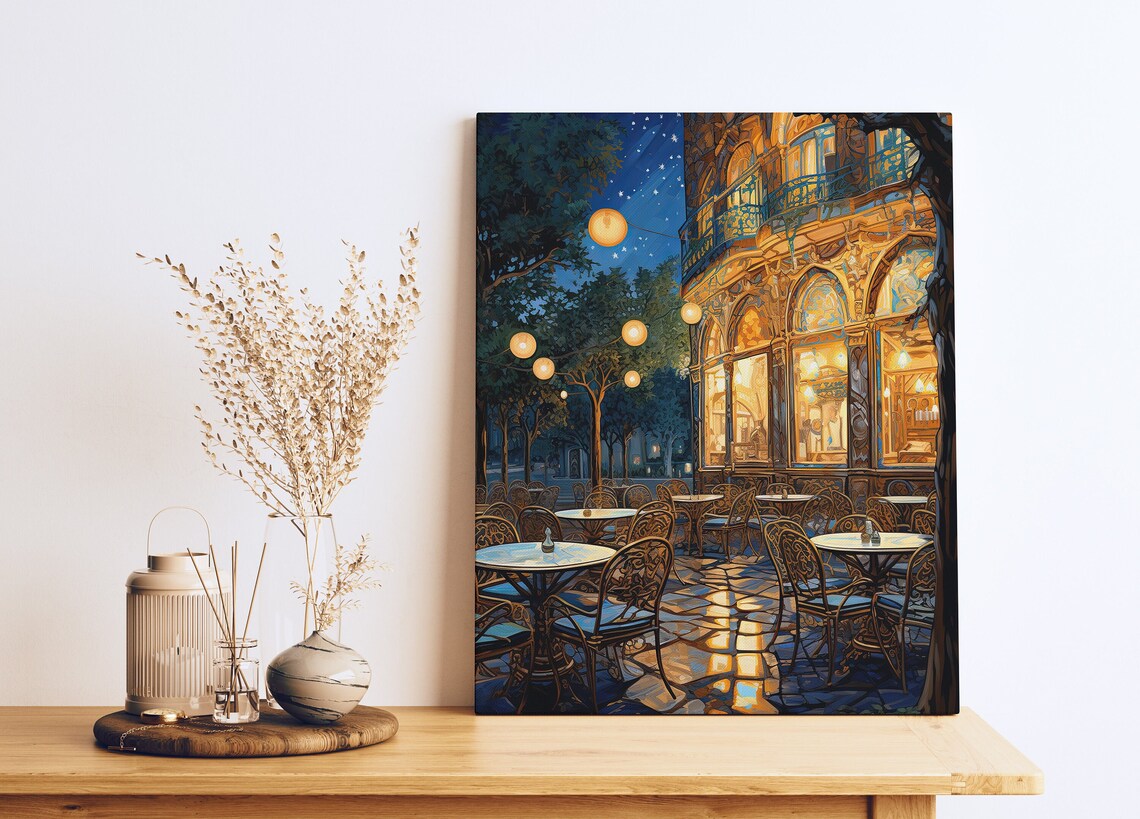 Van Gogh Inspired Night Cafe Wall Art Print