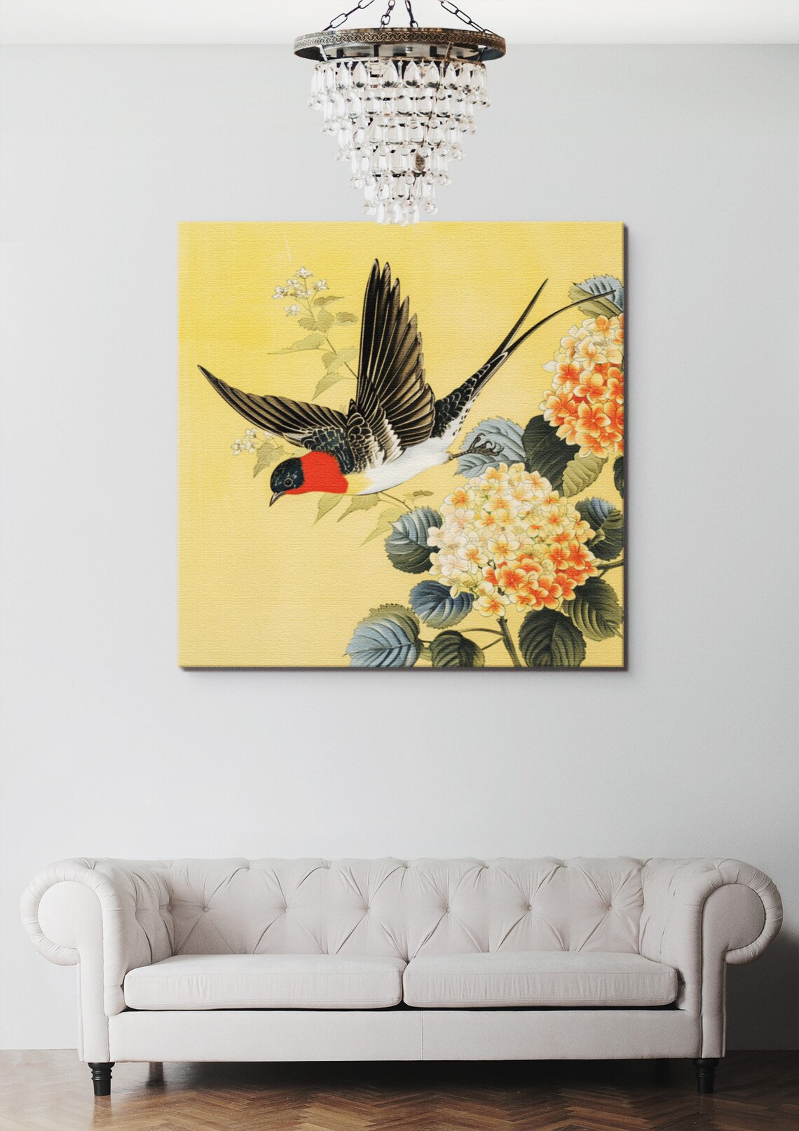 Hokusai Swallow, Traditional Japanese Wall Art Print