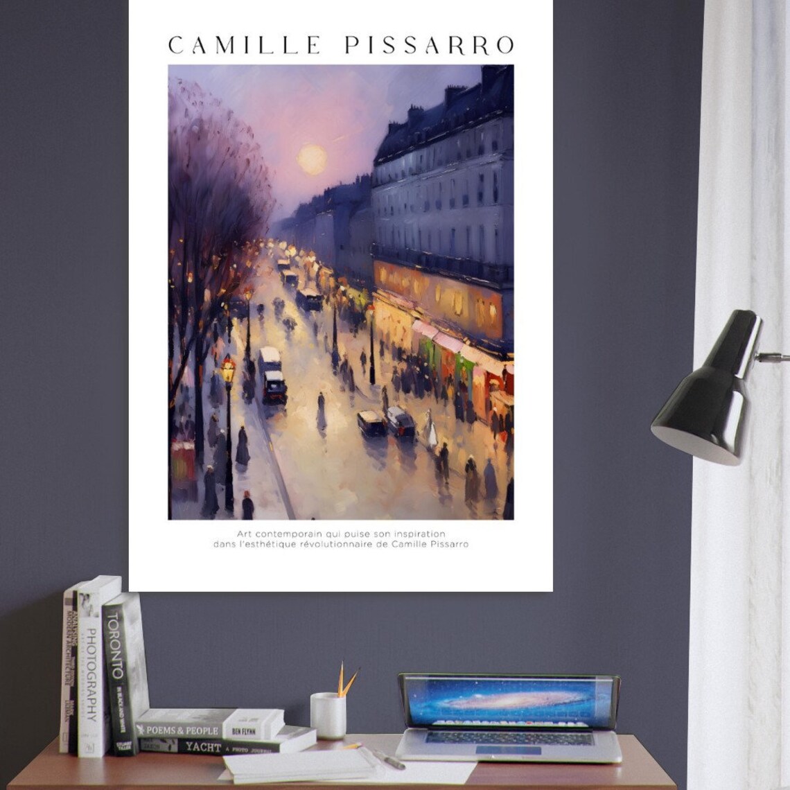 Pissarro Night Time Landscape, Museum Exhibition Poster