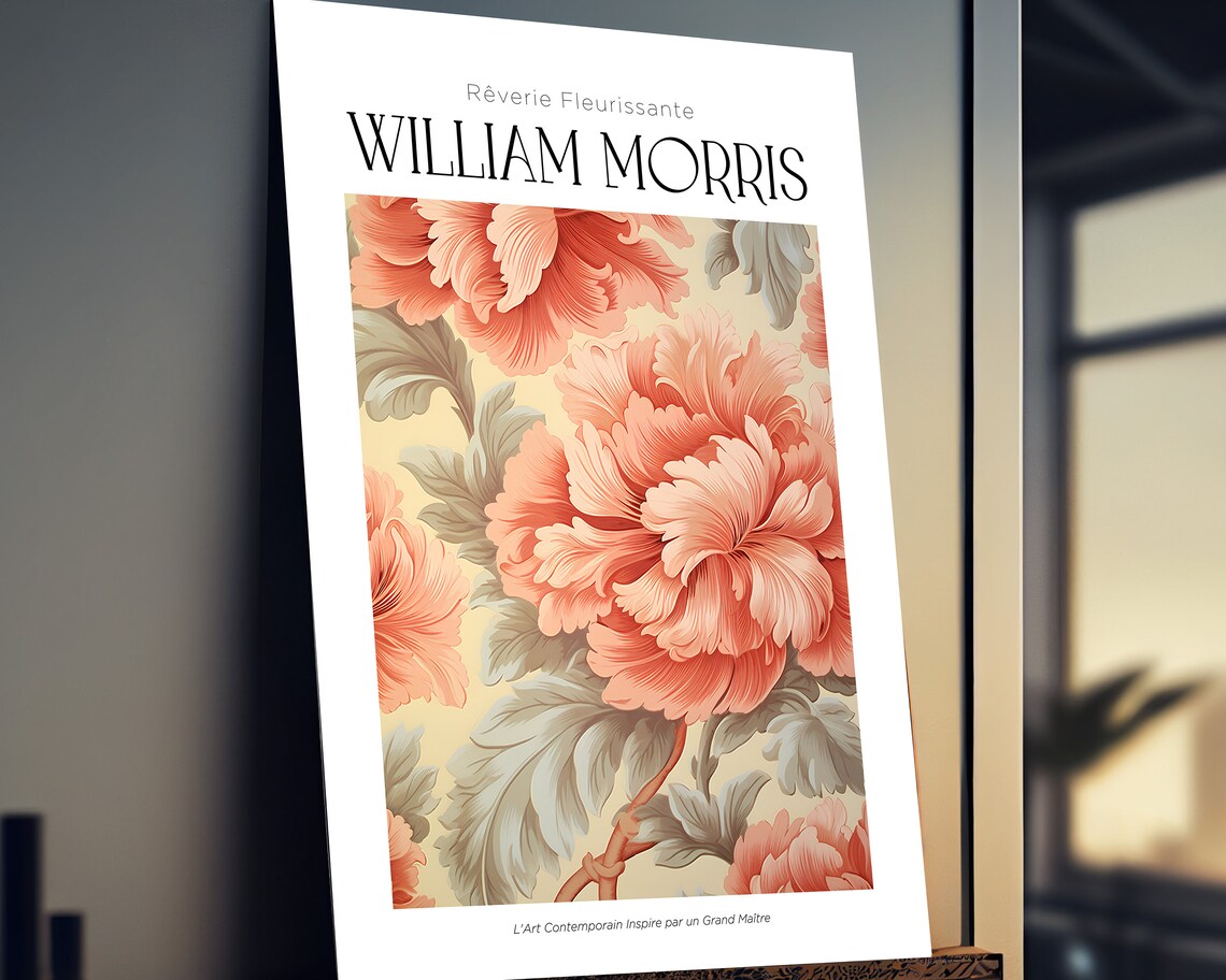 William Morris Flower Poster, Floral Gallery Decor