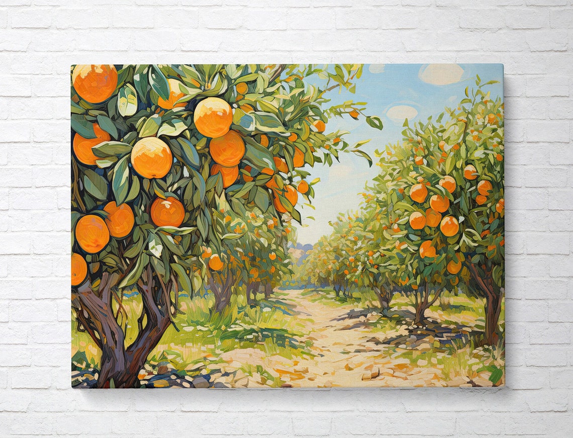 Monet Style Ojai Orange Grove Art Print