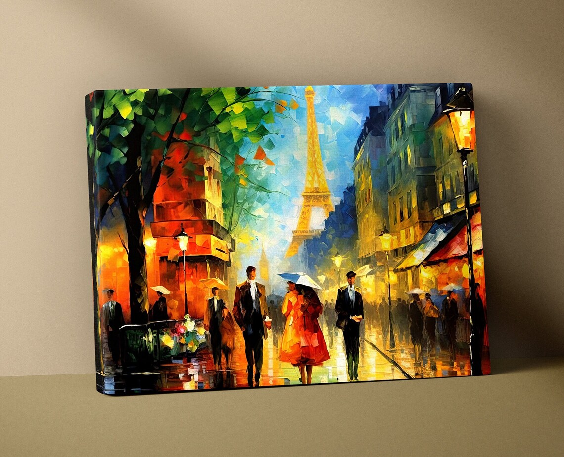 Abstract Paris At Night, Eiffel Tower Landscape