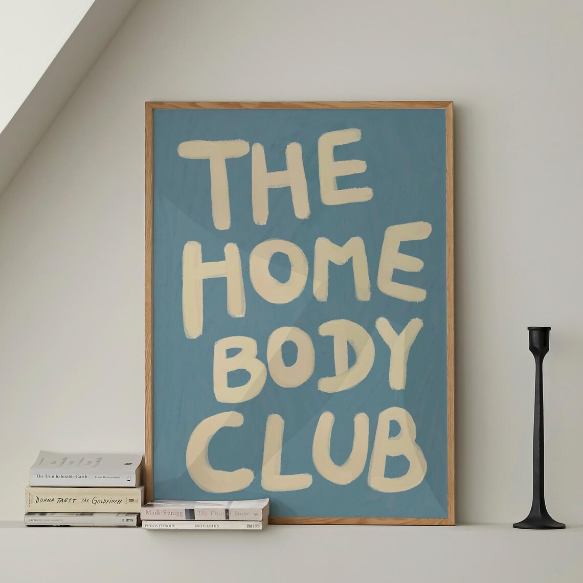 The Home Body Club Slate Blue Hand Painted Serene Home Decor Poster